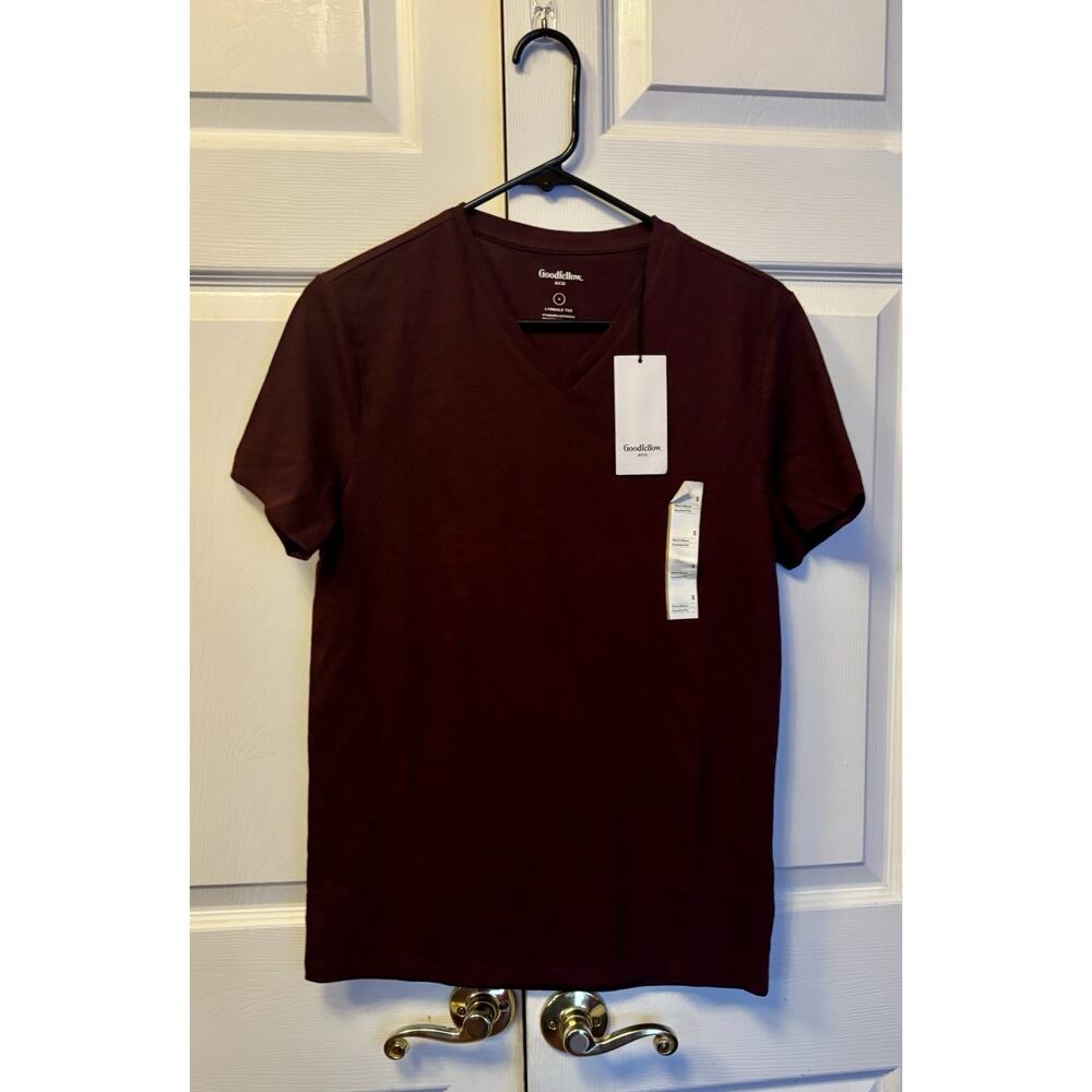 NWT Goodfellow Mens Short Sleeve Pocket T-Shirt sz Small Pomegranate Lyndale NEW